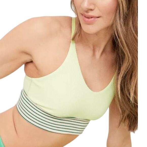 OFFLINE by Aerie Ribbed Scoop Sports Bra - Sharp Green NWT Size Medium - Picture 1 of 8
